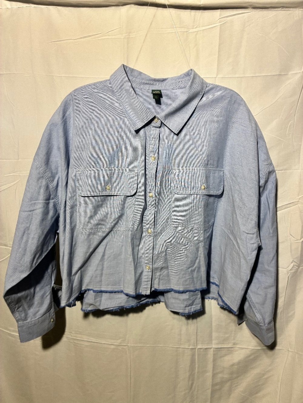 Wild Fable Boxy Cropped Button-Down Shirt 3X